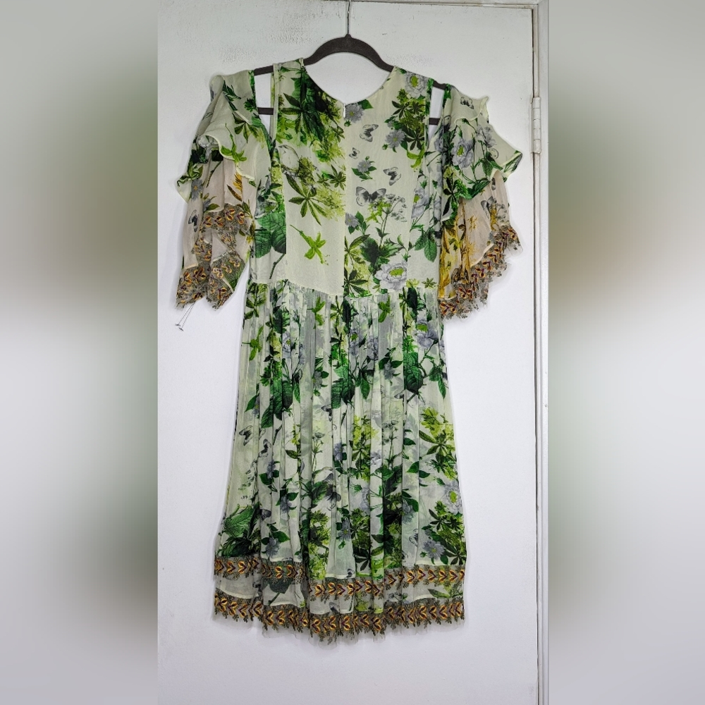 Anthropologie Petra Ruffled Open-Shoulder Dress by Varun Bahl - Picture 6 of 7
